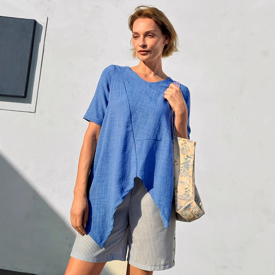 Casual Loose Round Neck Short Sleeve - ryffhq
