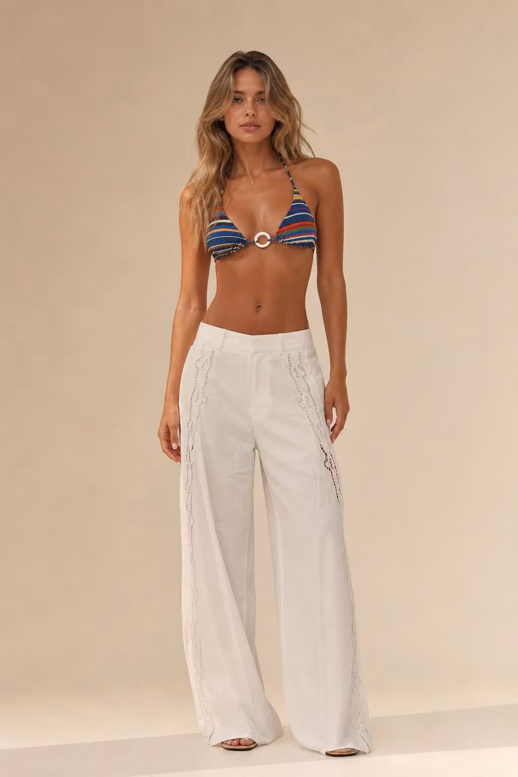 Cutout Detail Wide Leg Trousers - ryffhq
