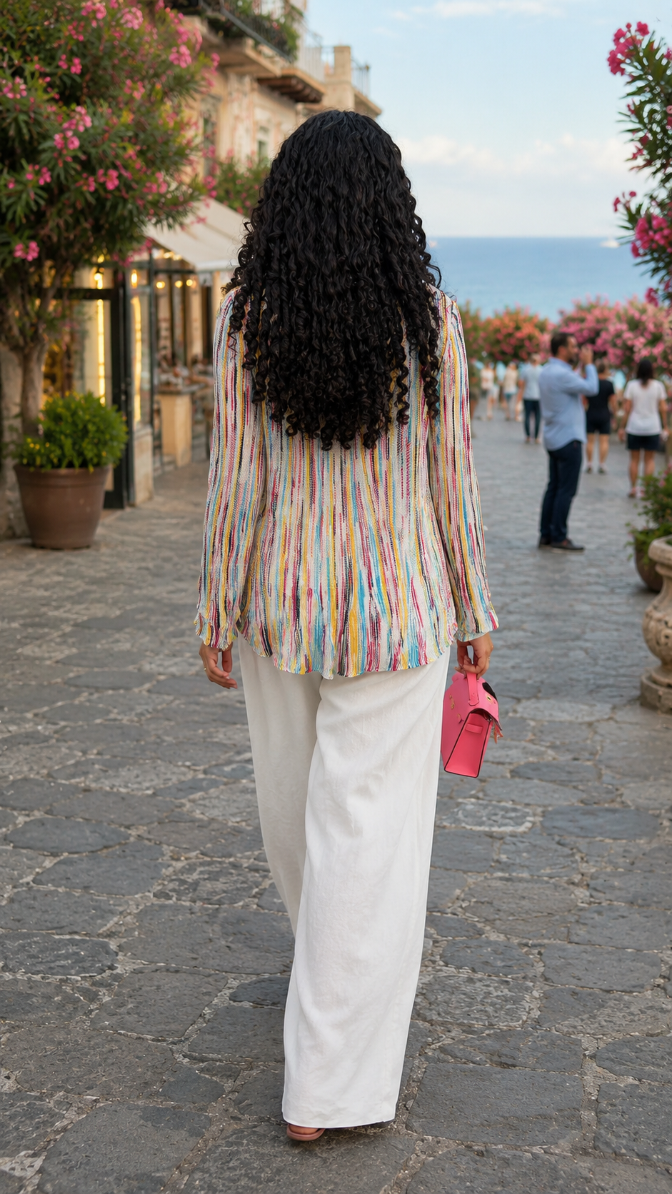 Pleated Stripe Button Front Blouse - Relaxed Long Sleeve Shirt - ryffhq